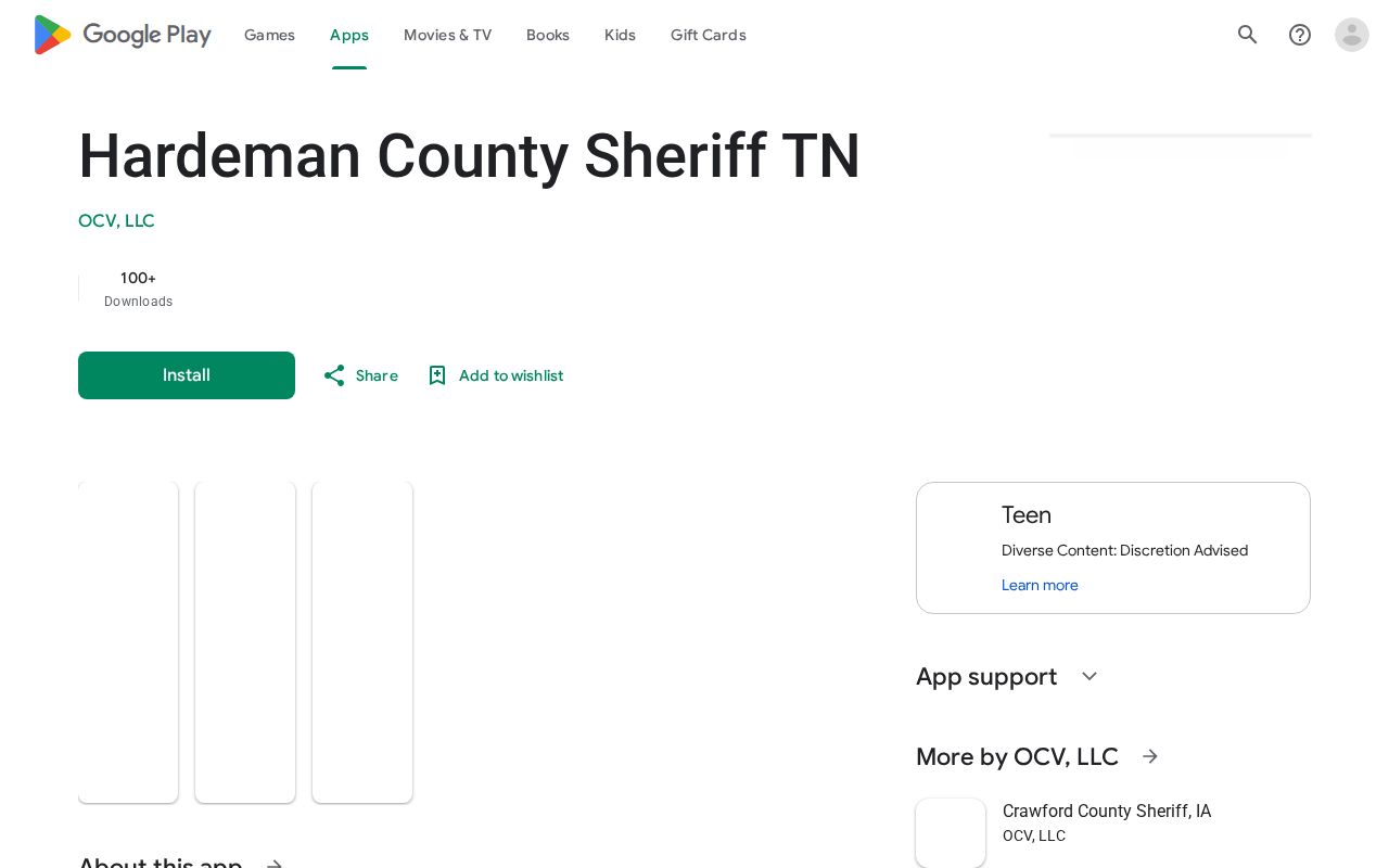 Hardeman County Sheriff app information for arrest checks
