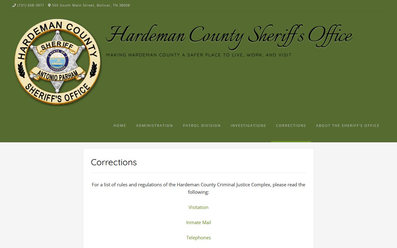 Hardeman County Corrections booking line for new arrests